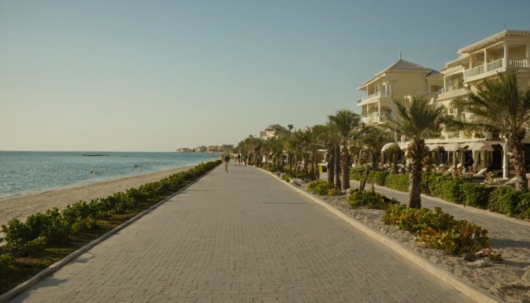 Car-free Al Marjan Island guide visual for Pendant Lighting for Kitchen Island: Spacing, Height, Glare, and Task-Light Decisions