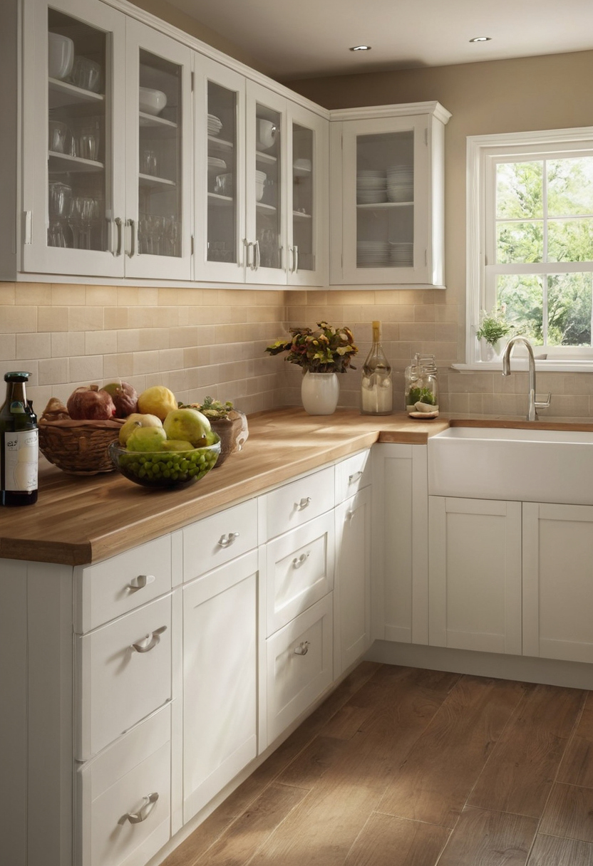Which LED specifications reveal how white kitchen cabinets may render editorial visual
